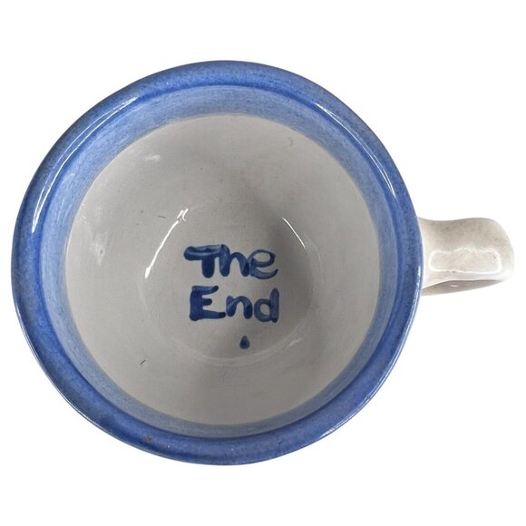 M A Hadley Art Pottery Farmer Cup THE END Coffee Mug Signed Farm Country Scene - Picture 6 of 7